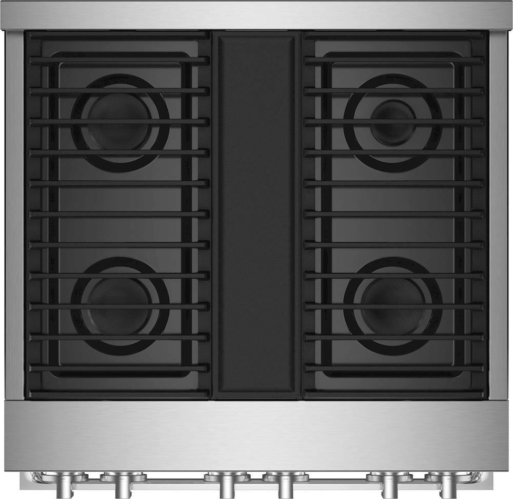 Alt View 11. JennAir - NOIR 4.1 Cu. Ft. Self-Cleaning Freestanding Gas Convection Range - Floating Black Glass.