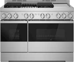JennAir - NOIR 6.3 Cu. Ft. Freestanding Double Oven Gas True Convection Range with CustomClean™ - Floating Glass Black - Front_Zoom