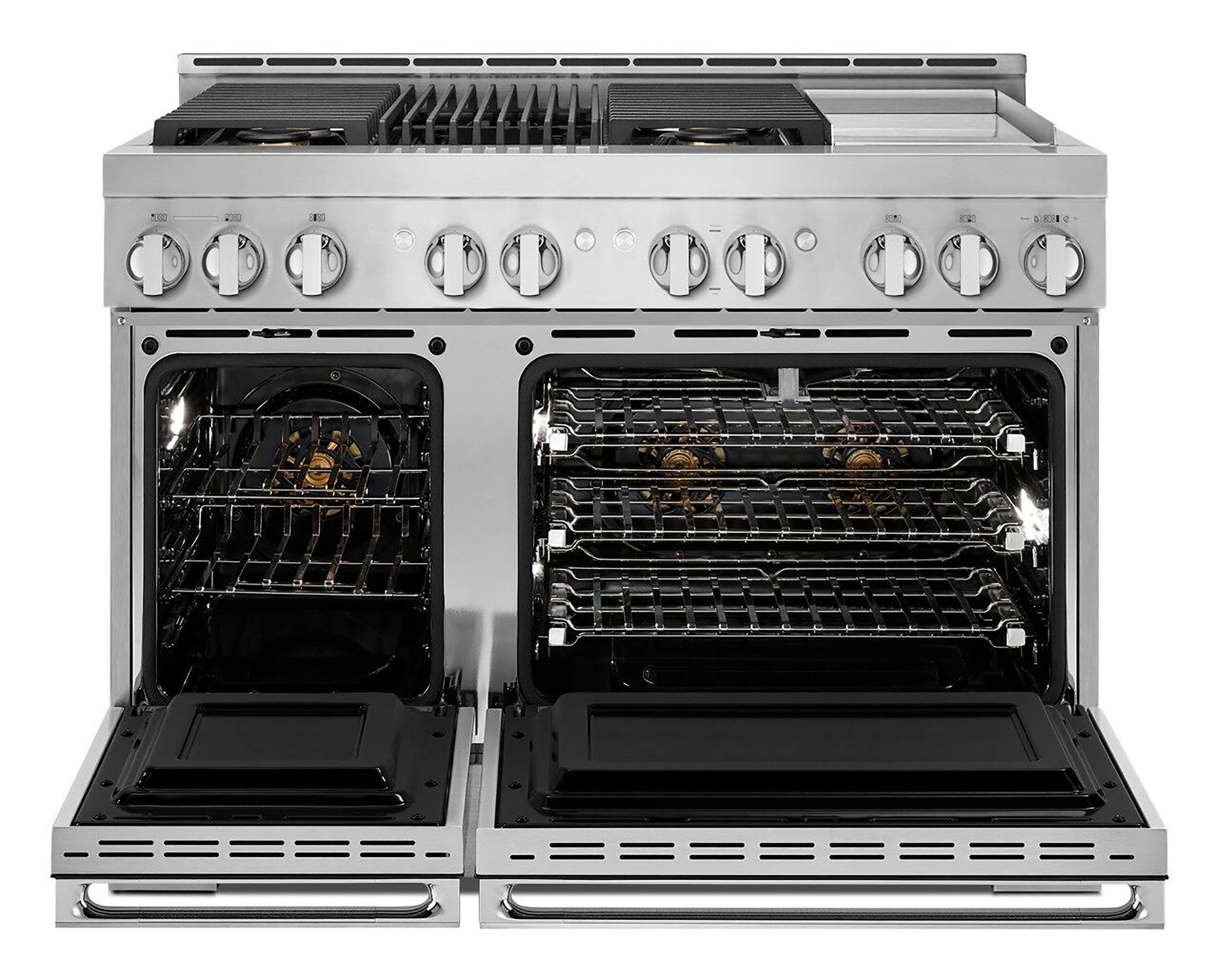 Alt View 22. JennAir - NOIR 6.3 Cu. Ft. Freestanding Double Oven Gas True Convection Range with CustomClean™ - Floating Black Glass.