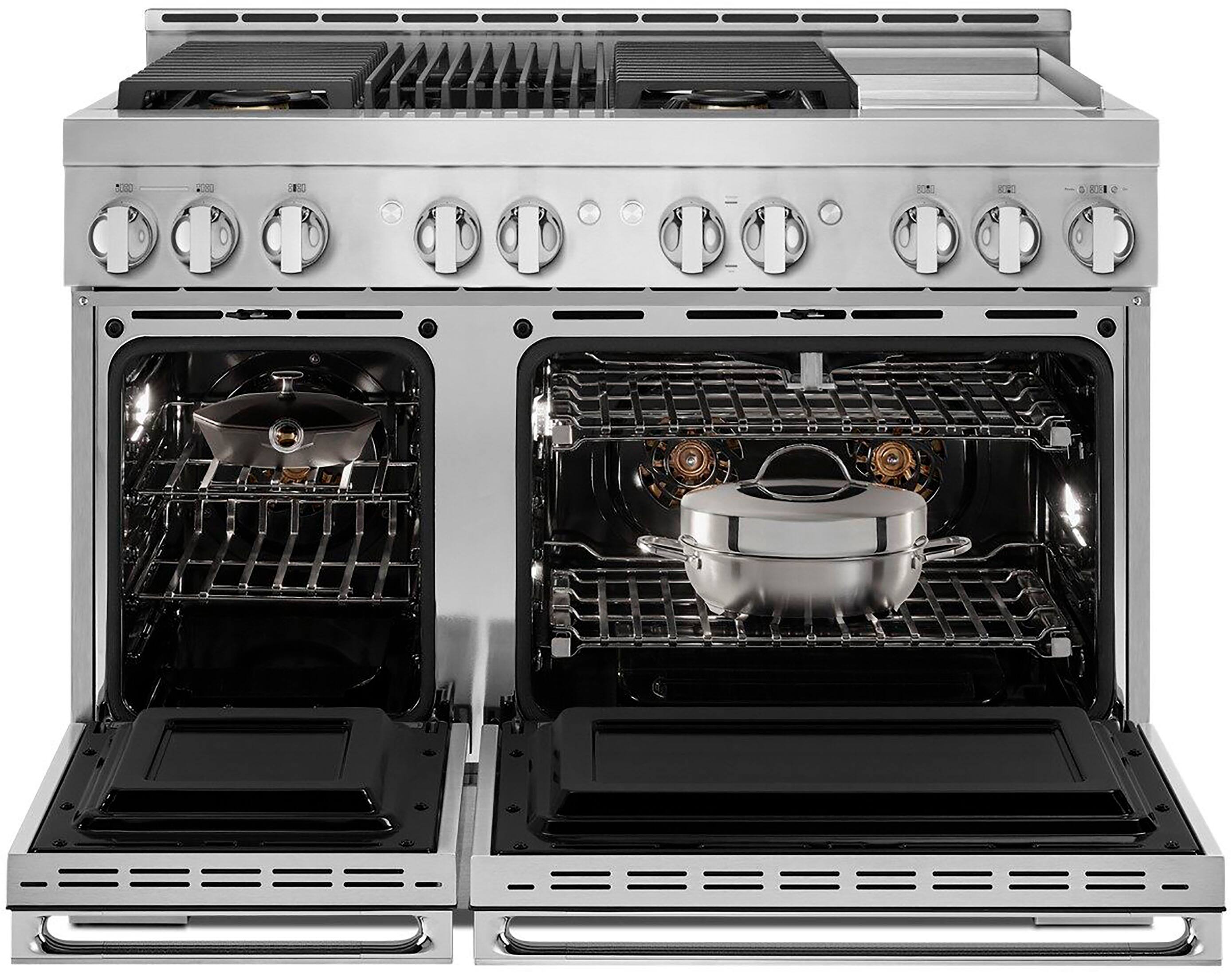 Alt View 23. JennAir - NOIR 6.3 Cu. Ft. Freestanding Double Oven Gas True Convection Range with CustomClean™ - Floating Black Glass.