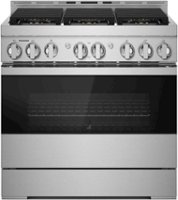 JennAir - NOIR 5.1 Cu. Ft. Self-Cleaning Freestanding Gas Convection Range - Floating Glass Black - Front_Zoom