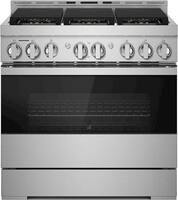 JennAir - NOIR 5.1 Cu. Ft. Self-Cleaning Freestanding Gas Convection Range - Floating Glass Black - Front_Zoom