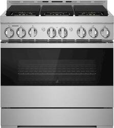 JennAir - NOIR 5.1 Cu. Ft. Self-Cleaning Freestanding Gas Convection Range - Floating Glass Black - Front_Zoom