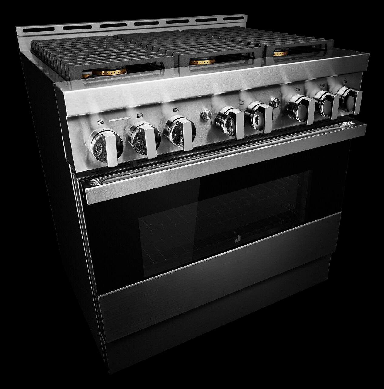 Alt View 21. JennAir - NOIR 5.1 Cu. Ft. Self-Cleaning Freestanding Gas Convection Range - Floating Glass Black.