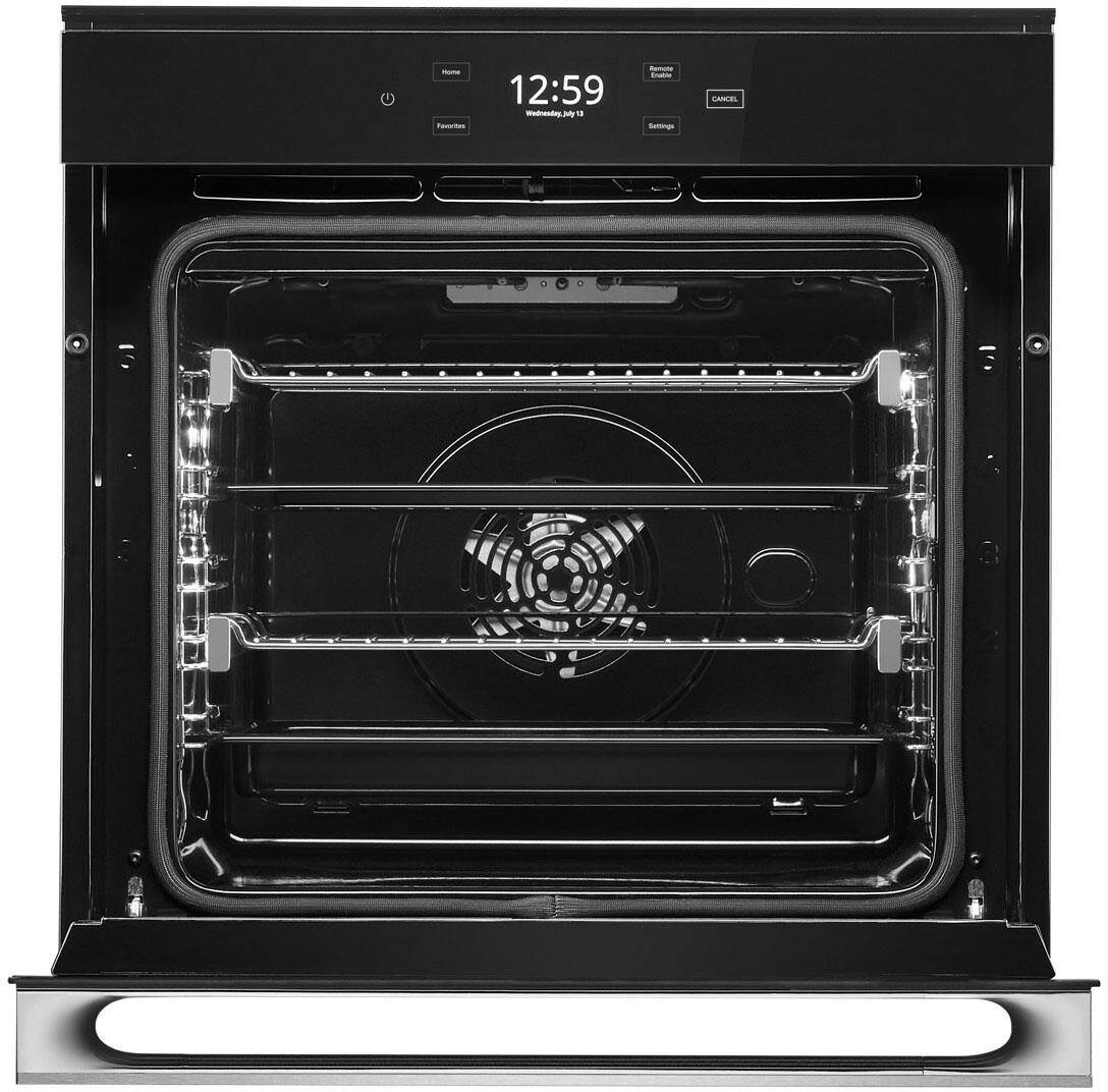 Alt View 1. JennAir - NOIR 24" Built-In Single Electric Convection Wall Oven - Floating Black Glass.