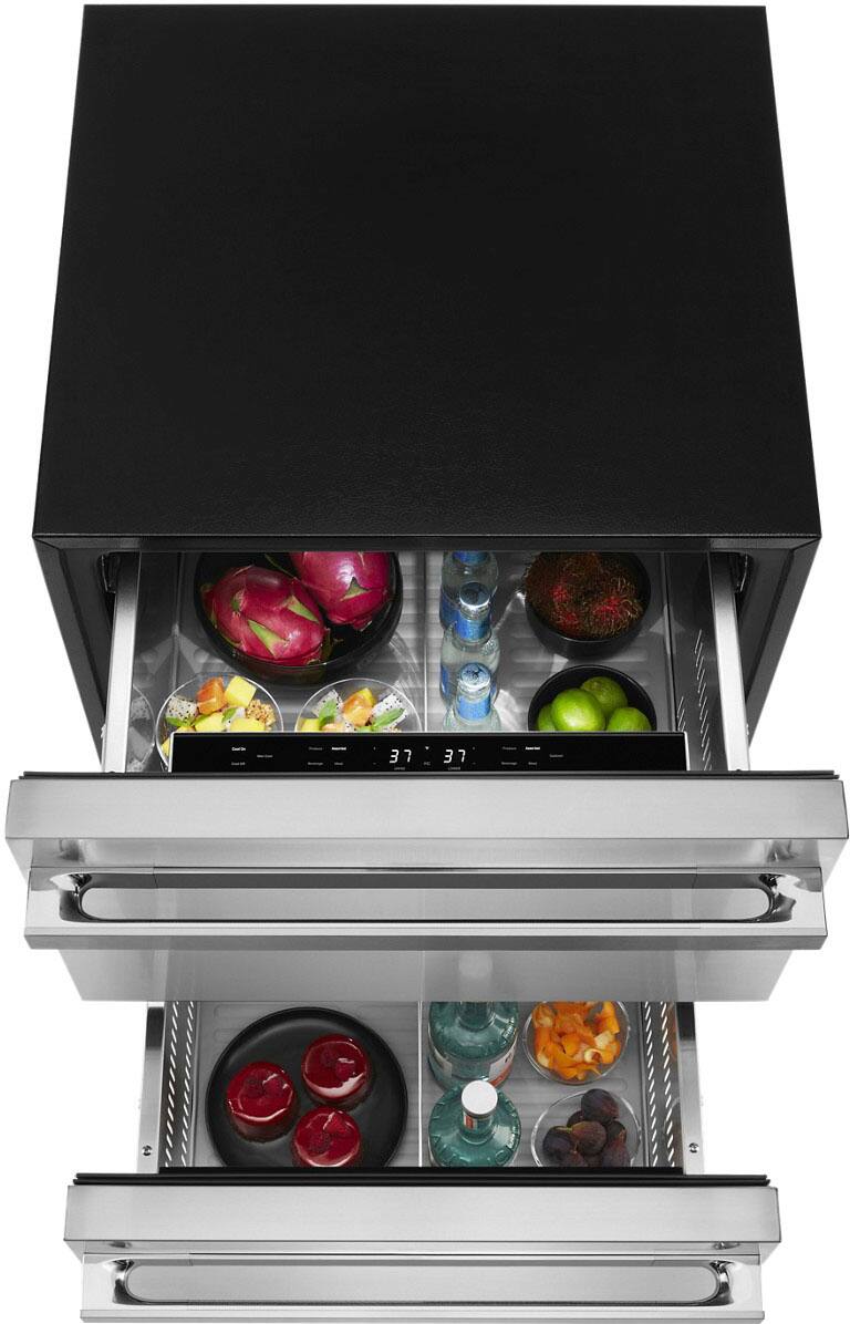 Alt View 12. JennAir - NOIR 4.7 Cu. Ft. Built-In Double Refrigerator Drawers - Stainless Steel.