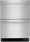 Front. JennAir - NOIR 24" Double Drawer Refrigerator/Freezer - Stainless Steel.