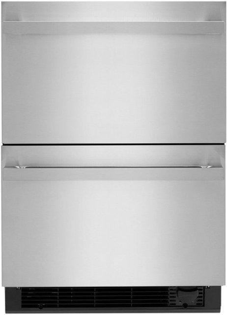 Whirlpool 24 Undercounter Double-Drawer Refrigerator Freezer in Black and  Stainless Steel