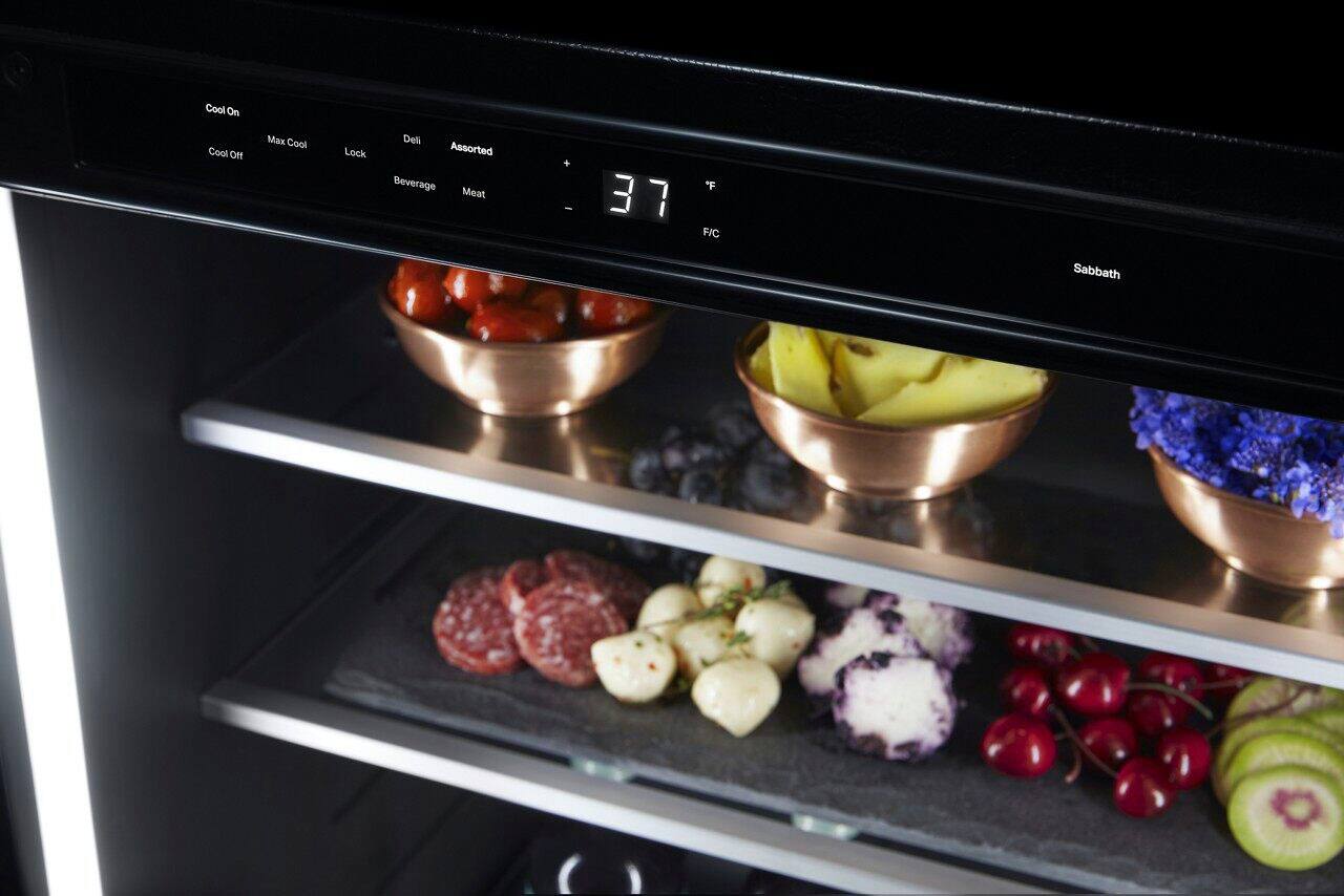 Alt View 12. JennAir - NOIR 5.2 Cu. Ft. Built-In Mini Fridge - Black Glass.