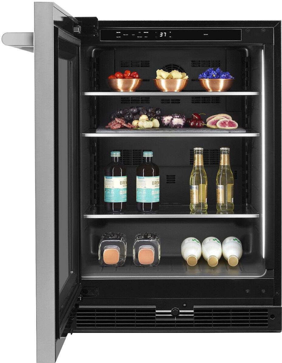 Alt View 12. JennAir - RISE 5.2 Cu. Ft. Built-In Mini Fridge - Stainless Steel.