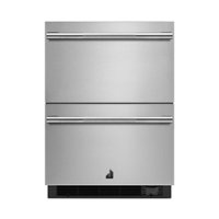JennAir - RISE 4.7 Cu. Ft. Built-In Mini Fridge with Double Drawer Refrigerator/Freezer - Stainless steel - Front_Zoom