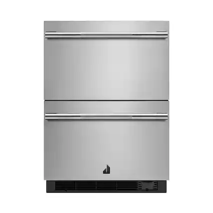 Front. JennAir - RISE 4.7 Cu. Ft. Built-In Mini Fridge with Double Drawer Refrigerator/Freezer - Stainless Steel.