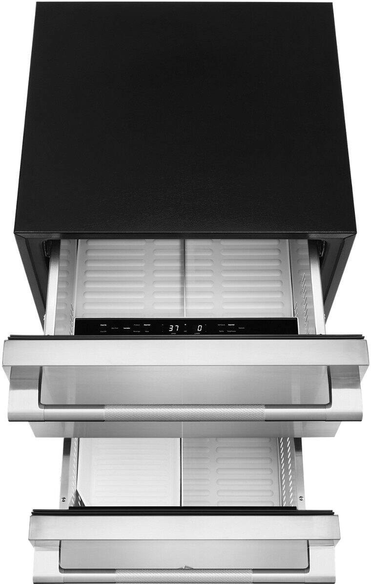 Alt View 11. JennAir - RISE 4.7 Cu. Ft. Built-In Mini Fridge with Double Drawer Refrigerator/Freezer - Stainless Steel.