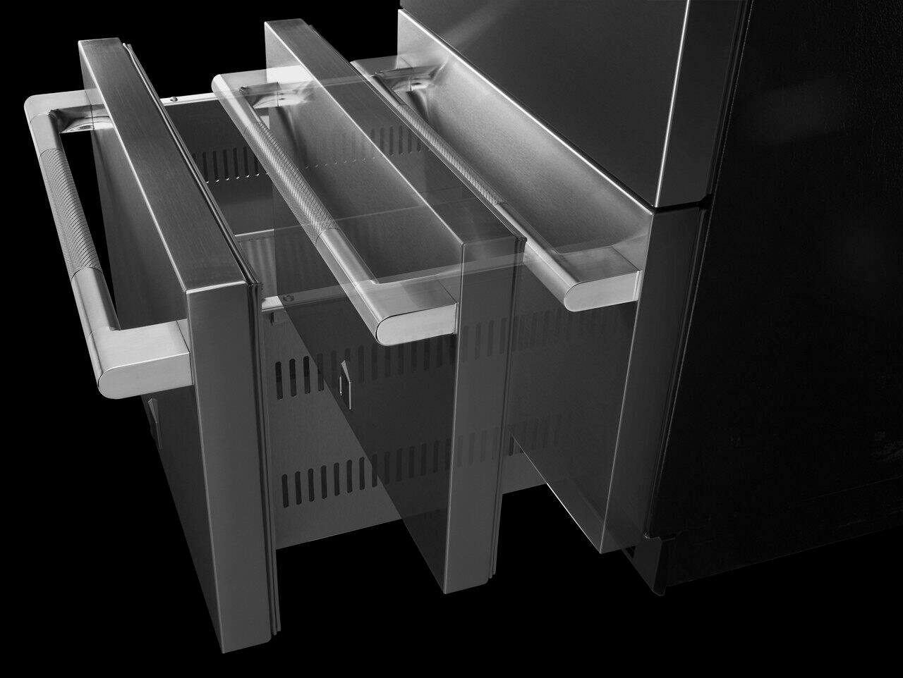 Alt View 13. JennAir - RISE 4.7 Cu. Ft. Built-In Mini Fridge with Double Drawer Refrigerator/Freezer - Stainless Steel.