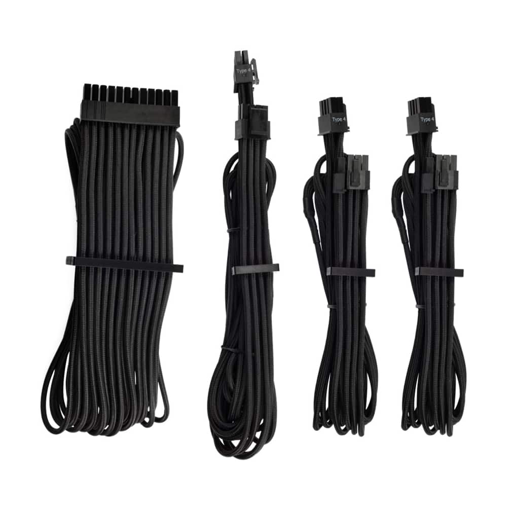 Angle. CORSAIR - 2' Power Cable Kit - Black.