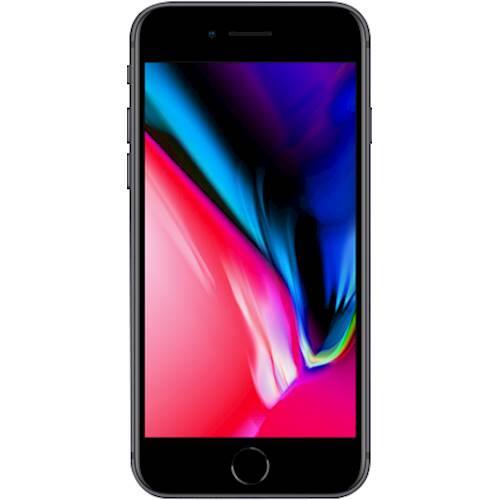 Front. Apple - Pre-Owned iPhone 8 256GB (Unlocked) - Space Gray.