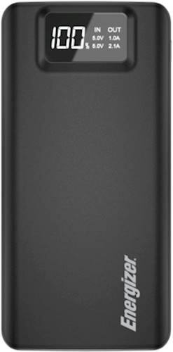 Front. Energizer - HIGHTECH 10,000 mAh Portable Charger for Most USB-Enabled Devices - Black.