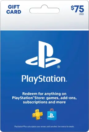 Front. Sony - PlayStation Store $75 Gift Card - Blue.