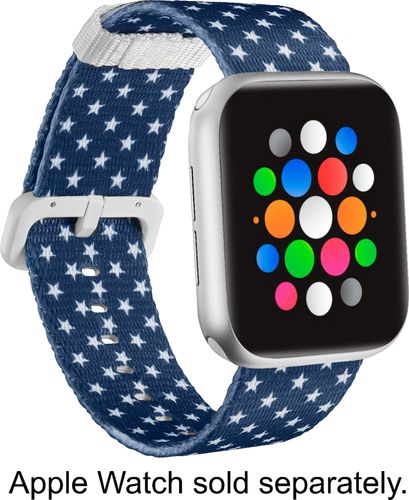 Modalâ„¢ - Woven Nylon Band Stainless Steel Watch Strap for Apple WatchÂ® 38mm and 40mm - Stars was $19.99 now $9.99 (50.0% off)