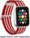 Angle Zoom. Modal™ - Woven Nylon Watch Band for Apple Watch 38mm and 40mm - Red and White Stripes.