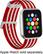 Angle. Modal™ - Woven Nylon Watch Band for Apple Watch 38mm and 40mm - Red and White Stripes.