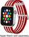 Left. Modal™ - Woven Nylon Watch Band for Apple Watch 38mm and 40mm - Red and White Stripes.