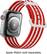 Alt View 13. Modal™ - Woven Nylon Watch Band for Apple Watch 42, 44, 45mm (Series 1-8) and Apple Watch Ultra 49mm - Red and White Stripes.