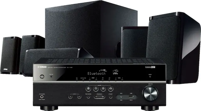 Front. Yamaha - 5.1-Channel 4K Home Theater Speaker System with Powered Subwoofer and Bluetooth Streaming - Black.