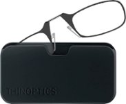 Front Zoom. ThinOptics - Headline 2.0 Strength Glasses with Universal Pod - Black.