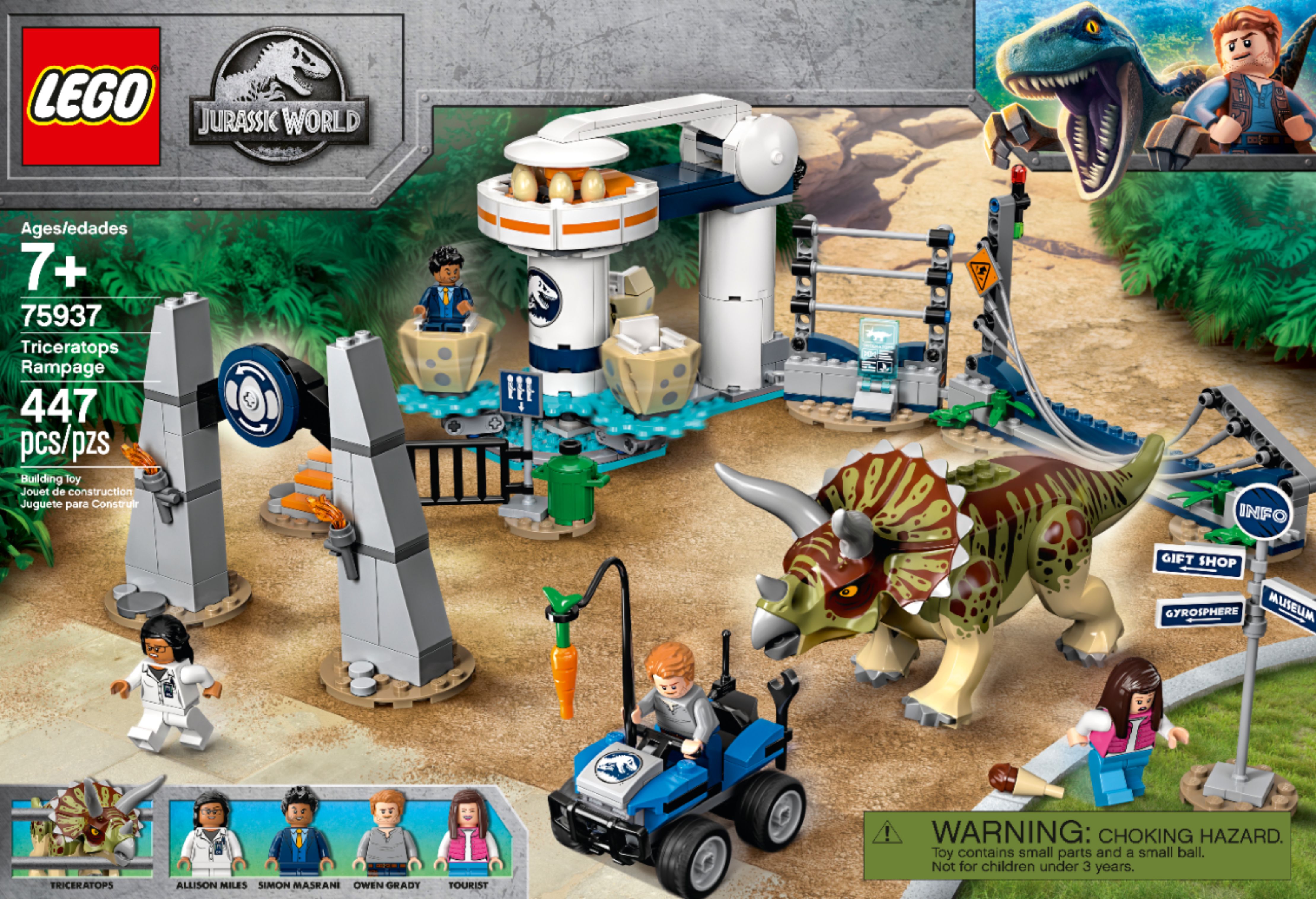 for sale online LEGO Triceratops Rampage Jurassic World 75937