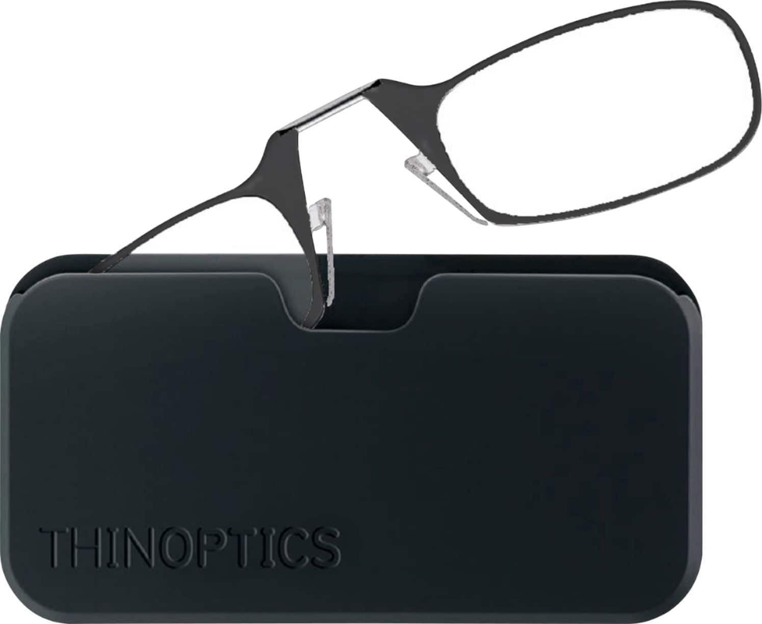 Front. ThinOptics - Headline 1.5 Strength Glasses with Universal Pod - Black.