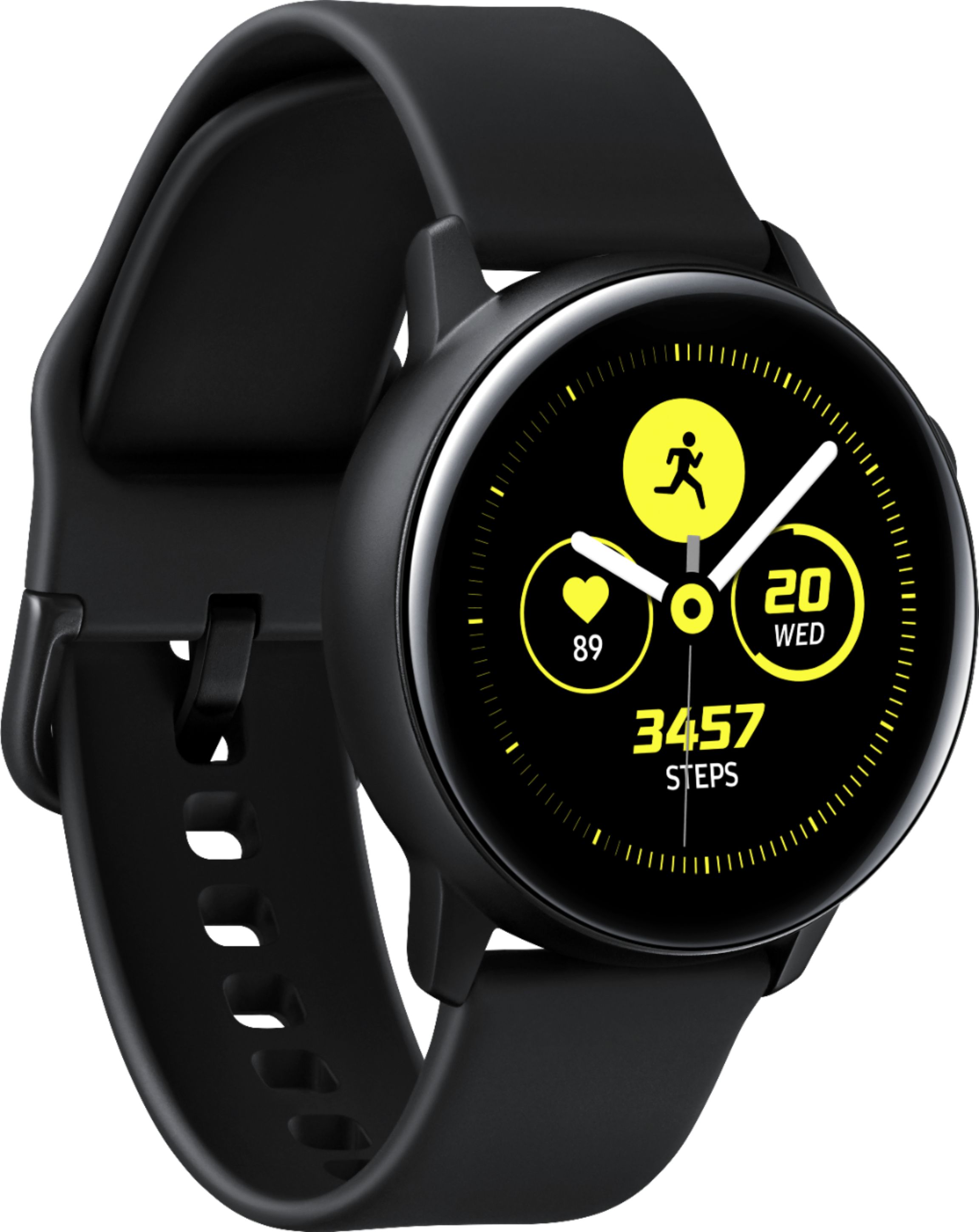 Angle View: Samsung - Geek Squad Certified Refurbished Galaxy Watch Active Smartwatch 40mm Aluminium - Black