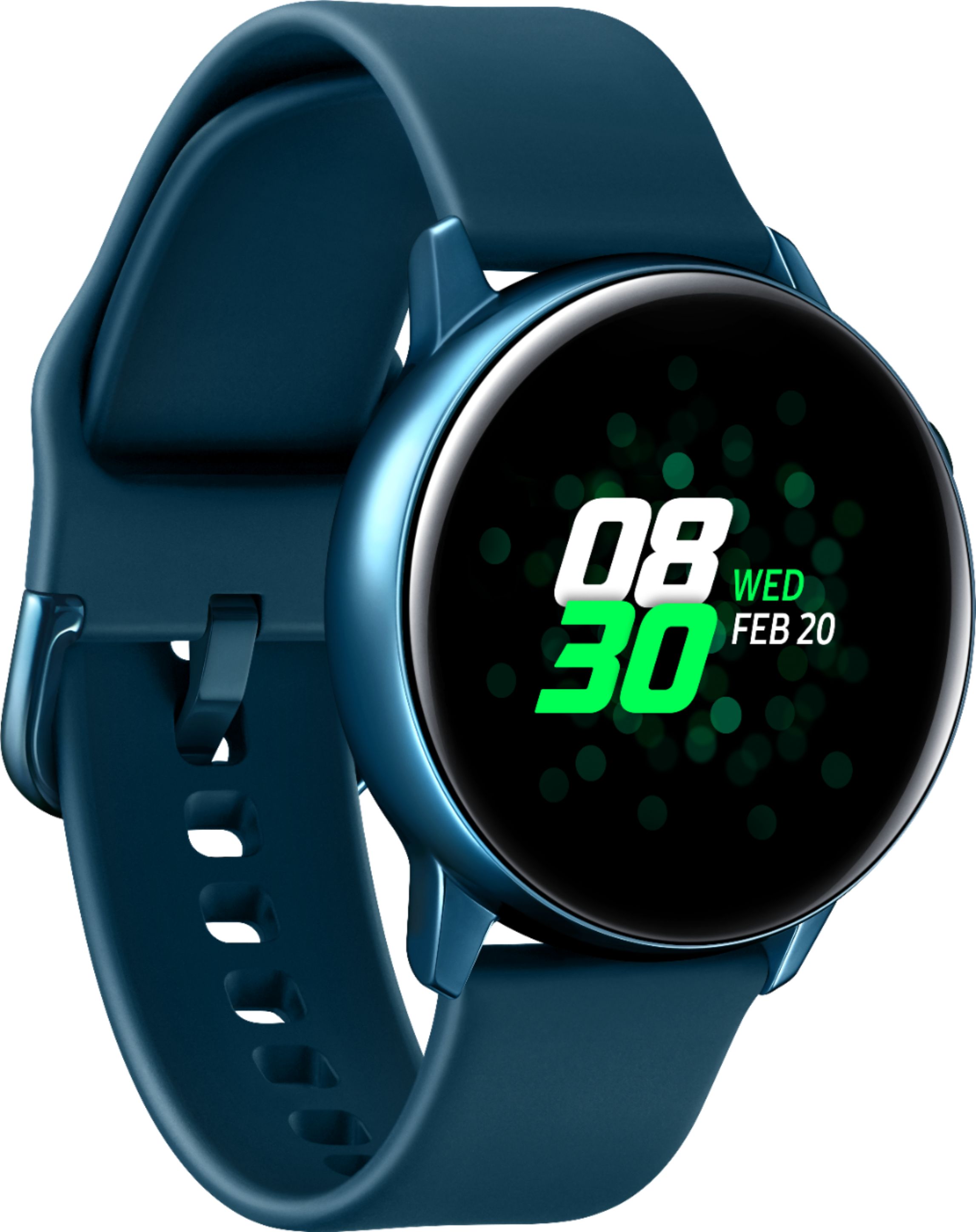 Angle View: Samsung - Geek Squad Certified Refurbished Galaxy Watch Active Smartwatch 40mm Aluminium - Green