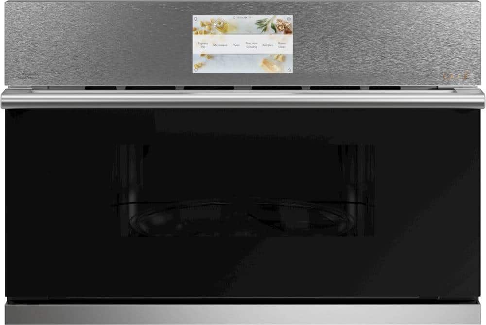 Front. Café - 30" Built-In Five in One Electric Oven with 120v Advantium Technology - Platinum Glass.