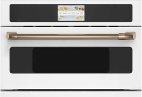 Café - 30" Built-In Single Electric Convection Wall Oven with 120V Advantium Technology, Customizable - Matte White - Front_Zoom