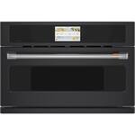 Café - 30" Built-In Single Electric Convection Wall Oven with 120V Advantium Technology - Matte Black - Front_Standard