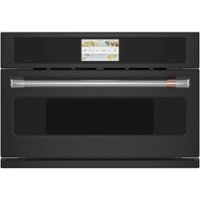 Café - 30" Built-In Single Electric Convection Wall Oven with 120V Advantium Technology, Customizable - Matte Black - Front_Zoom