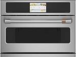 Café - 27" Built-In Single Electric Convection Wall Oven with 120V Advantium Technology - Stainless steel - Front_Standard