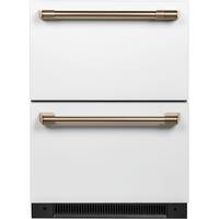 Café - 5.7 Cu. Ft. Built-In Dual-Drawer Refrigerator - Matte White - Front_Zoom