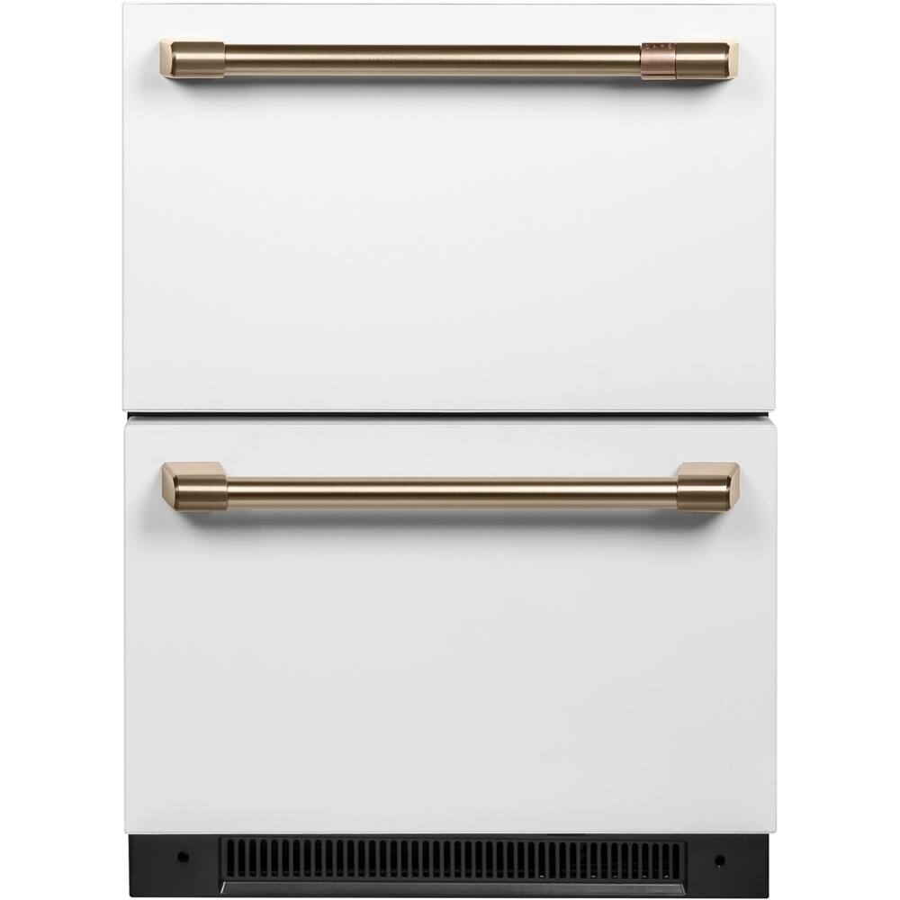 Front. Café - 5.7 Cu. Ft. Built-In Dual-Drawer Refrigerator - Matte White.