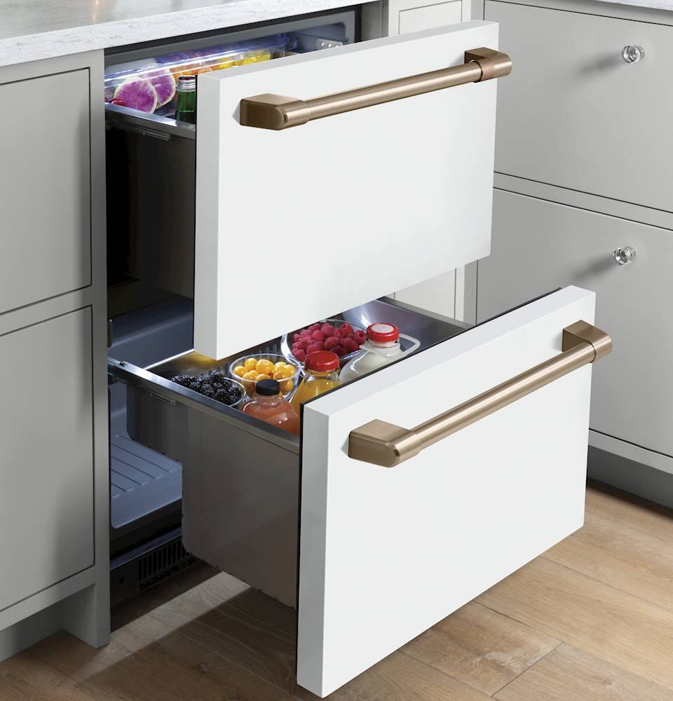 Alt View 16. Café - 5.7 Cu. Ft. Built-In Dual-Drawer Refrigerator - Matte White.