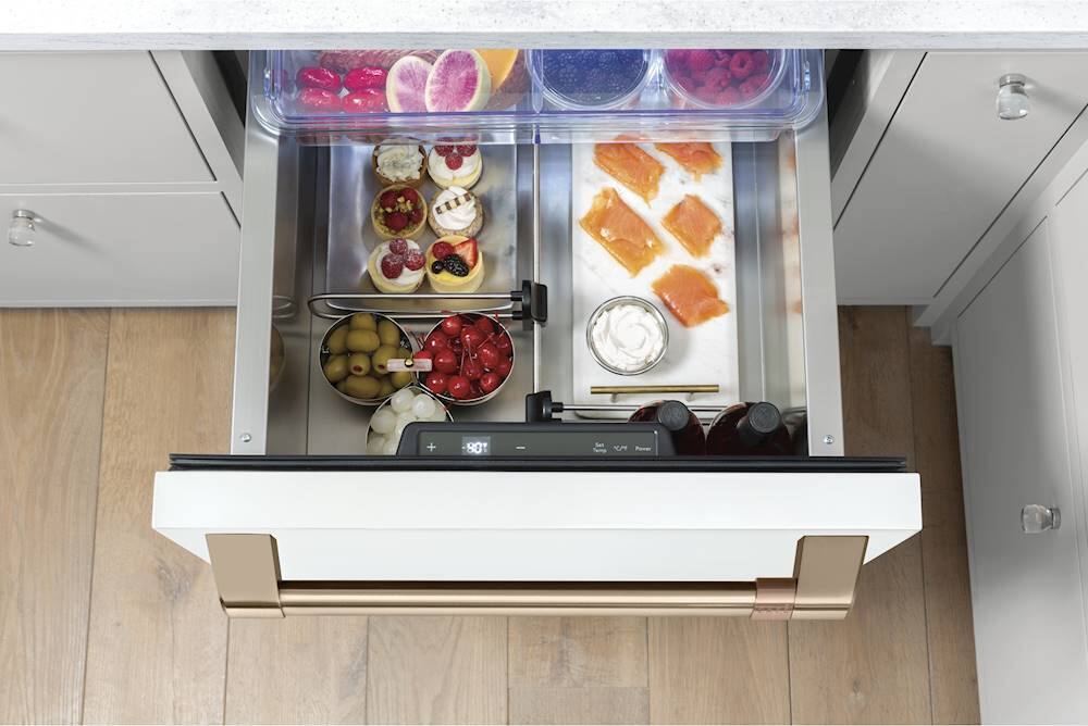 Alt View 18. Café - 5.7 Cu. Ft. Built-In Dual-Drawer Refrigerator - Matte White.