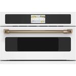 Café - 30" Built-In Single Electric Convection Wall Oven with 240V Advantium Technology - Matte White - Front_Standard