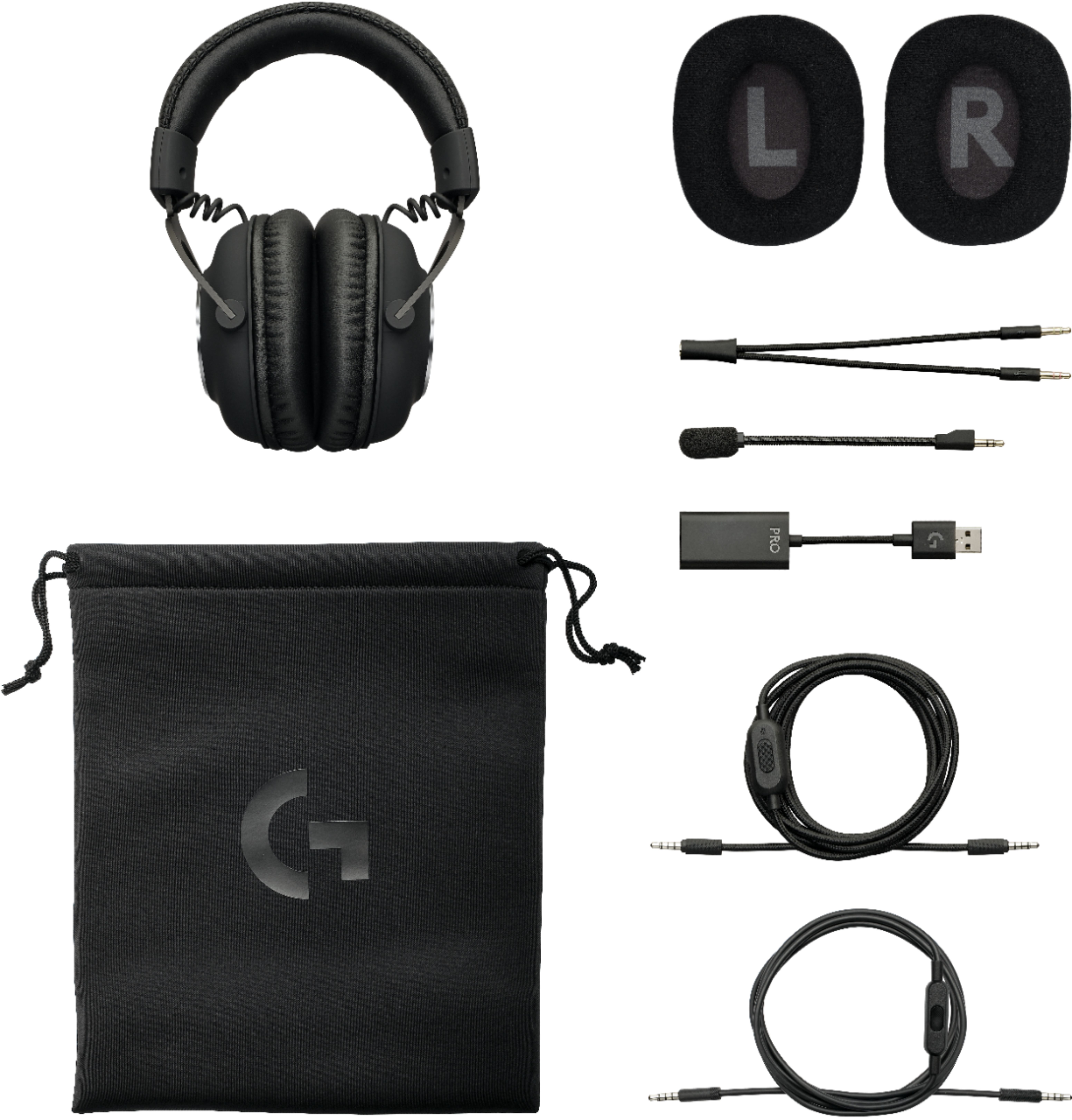 buitenspiegel mug het internet Logitech G PRO X Wired 7.1 Surround Sound Over-the-Ear Gaming Headset for  Windows Black 981-000817 - Best Buy