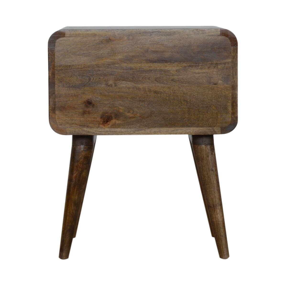 Alt View 5. Artisan Furniture - Artisan Furniture Solid Wood Curved Classic Grey Washed nightstand - Grey Washed.