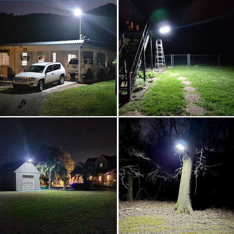Alt View 7. Adewalk - 5000W Solar Outdoor Light: Waterproof, Motion Sensor, Remote for Pathway & Yard - Black.