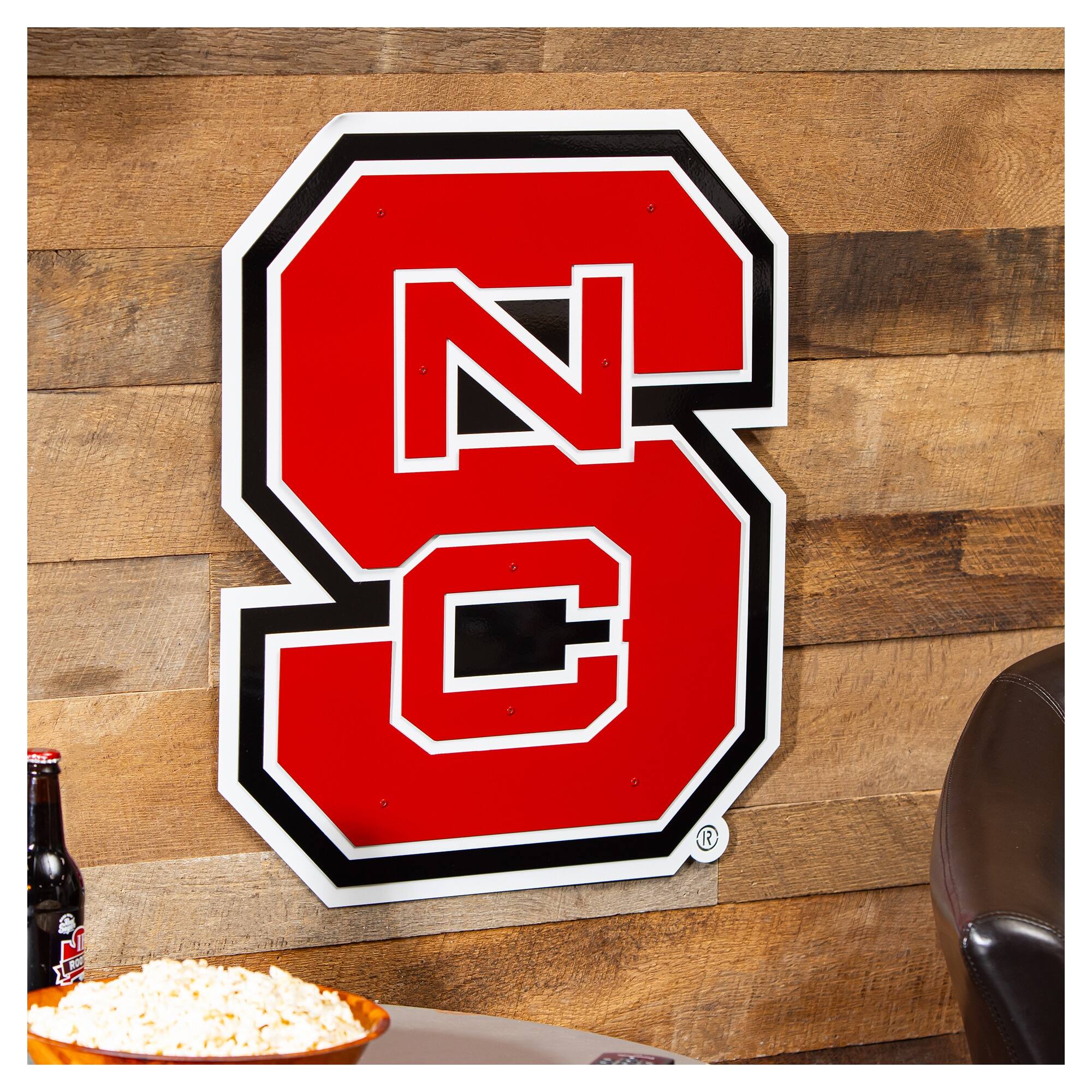 Alt View 1. Evergreen Enterprises - NC State Wolfpack 23" Layered Metal Wall Art Sign - Multicolor.