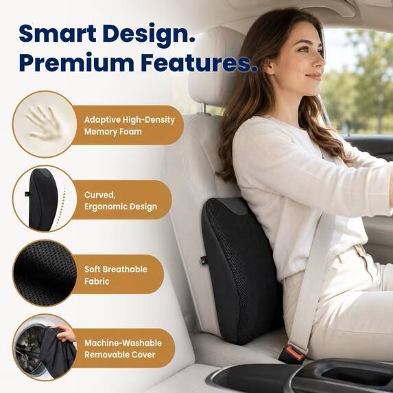 Smart Design. Premium Features. Adaptive High-Density Memory Foam. Curved, Ergonomic Design. Soft Breathable Fabric. Machine-Washable Removable Cover.