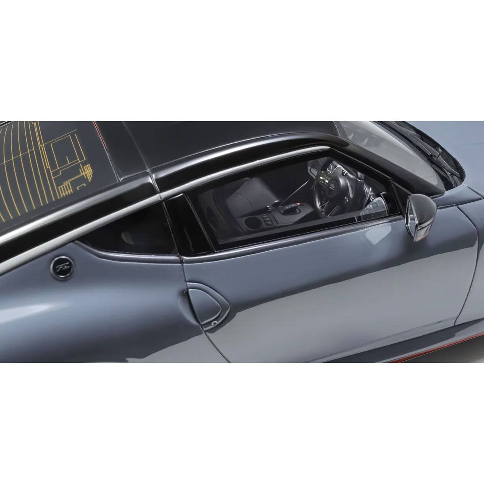 Alt View 1. Kyosho - Nissan Fairlady Z NISMO RHD (Right Hand Drive) Gray with Black Top 1/18 Model Car by Kyosho.
