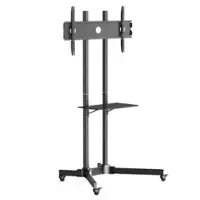 ErgoAV - 43″-75″ TV Cart - Black - Front_Zoom